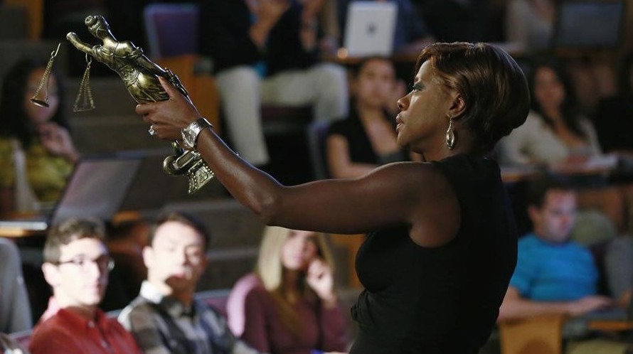 How to Get Away with Murder: Annalise Keating (Viola Davis) holds the trophy.